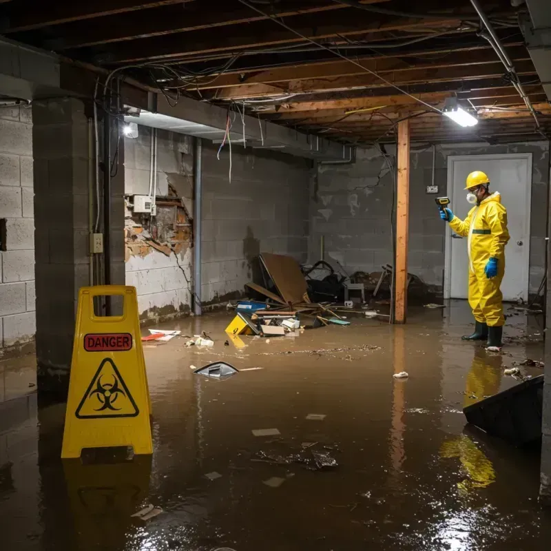 Flooded Basement Electrical Hazard in Strum, WI Property